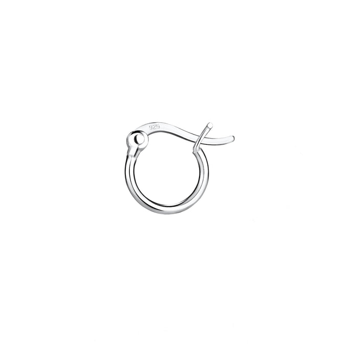Plain 10mm Round Hoop Earrings in Sterling Silver