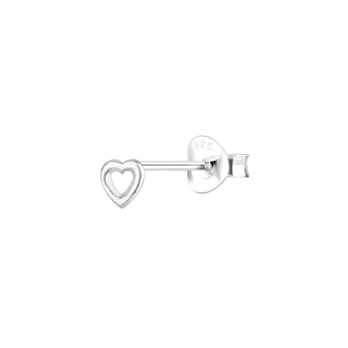 Heart Shaped Tiny Stud Earrings in Sterling Silver