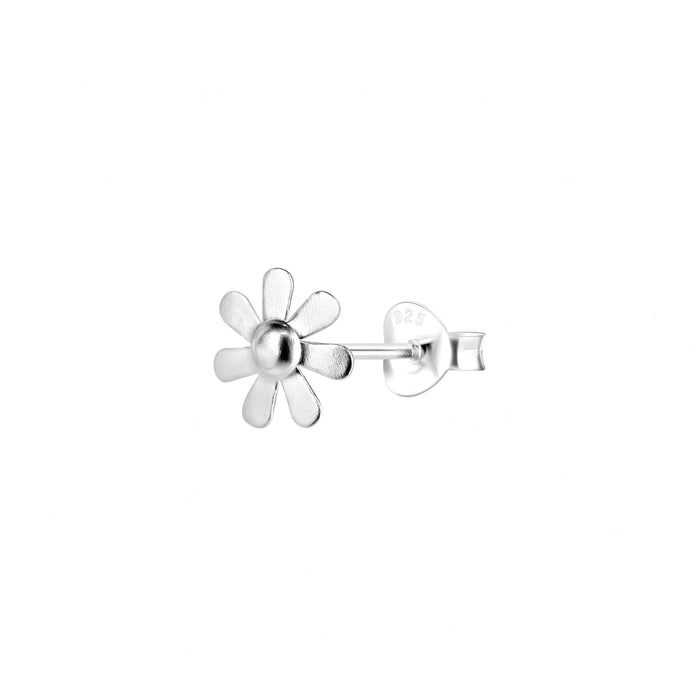 Flower Petal Design Stud Earrings in Sterling Silver