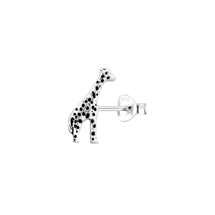 Giraffe Design Stud Earrings in Sterling Silver