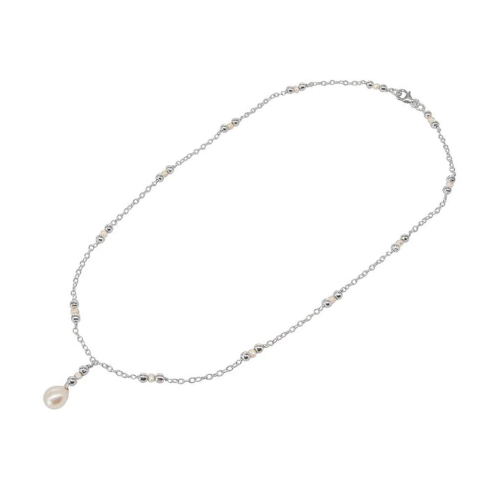 Iolite and Bead Design Necklace in Sterling Silver