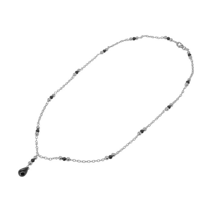 Iolite and Bead Design Necklace in Sterling Silver