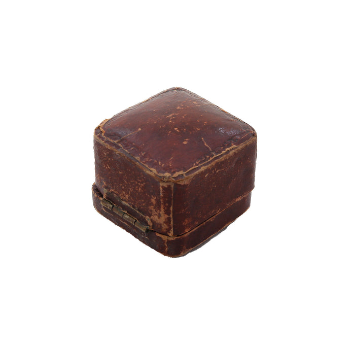 antique scratched square box hinged brown