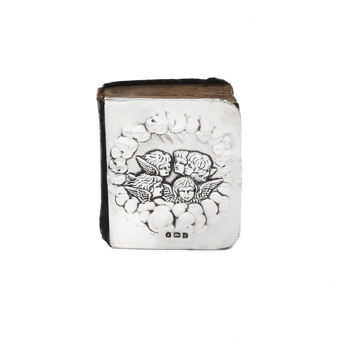 silver miniature hymn book antique