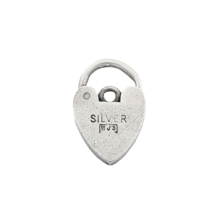 a silver vintage plain scratched padlock