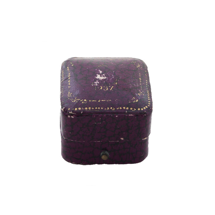 a purple secondhand ring box display 