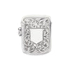 an edwardian silver vesta case with cartouche and leaf pattern
