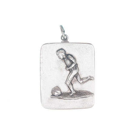 antique football design locket photos inside