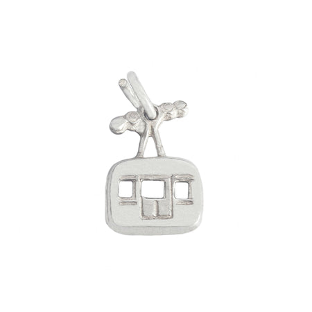 a silver vintage cable car charm for bracelet