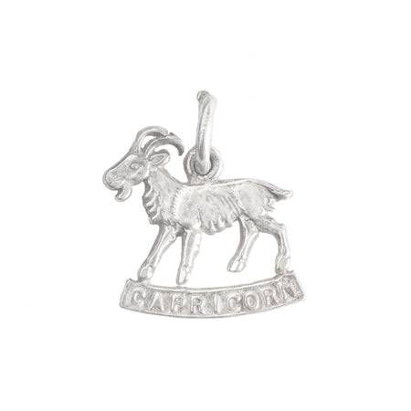 a vintage silver capricorn zodiac charm