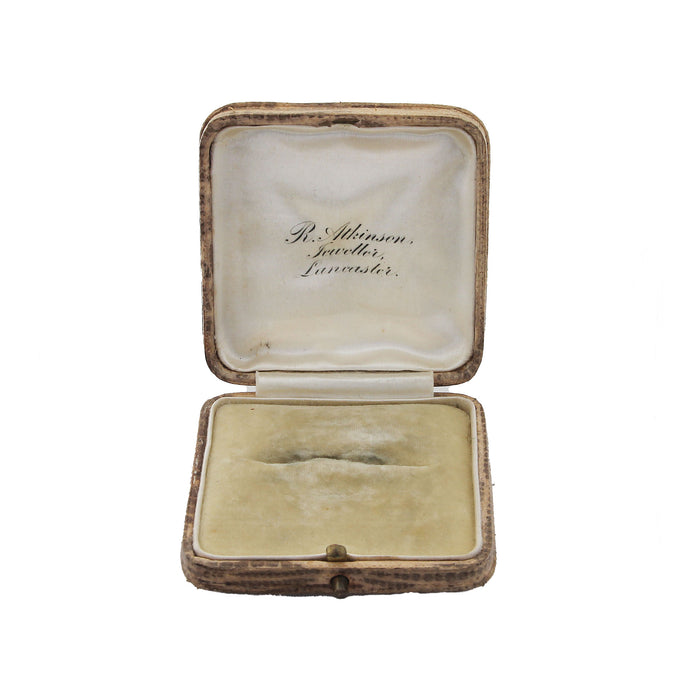 antique square cream brooch display box