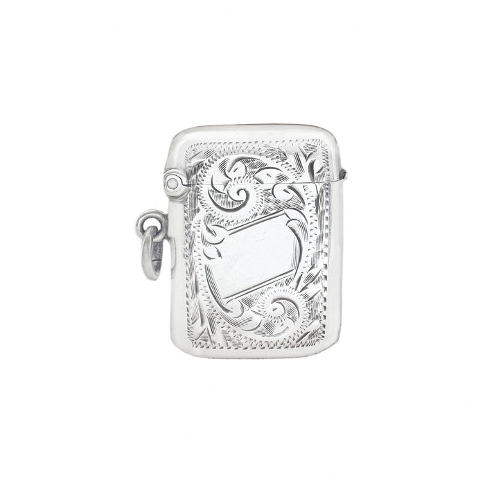 a scroll cartouche silver vesta case