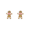 gingerbread e coating stud earrings in silver
