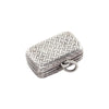 silver vinaigrette with herringbone pattern and jump ring
