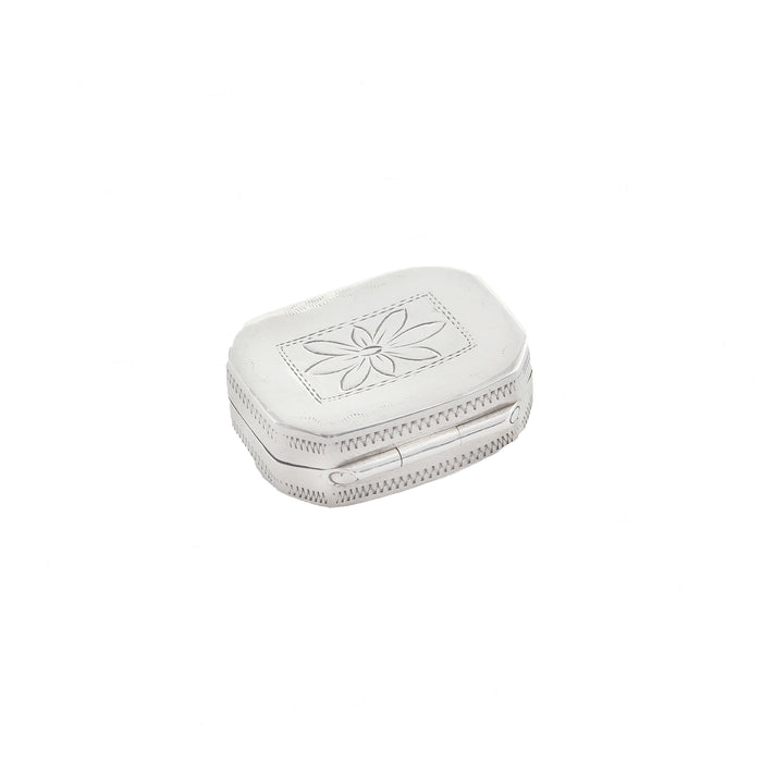 silver vinaigrette with flower engraving
