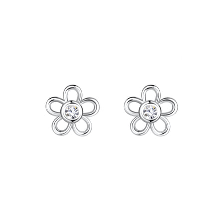 floral shaped stud earrings with butterfly fittings