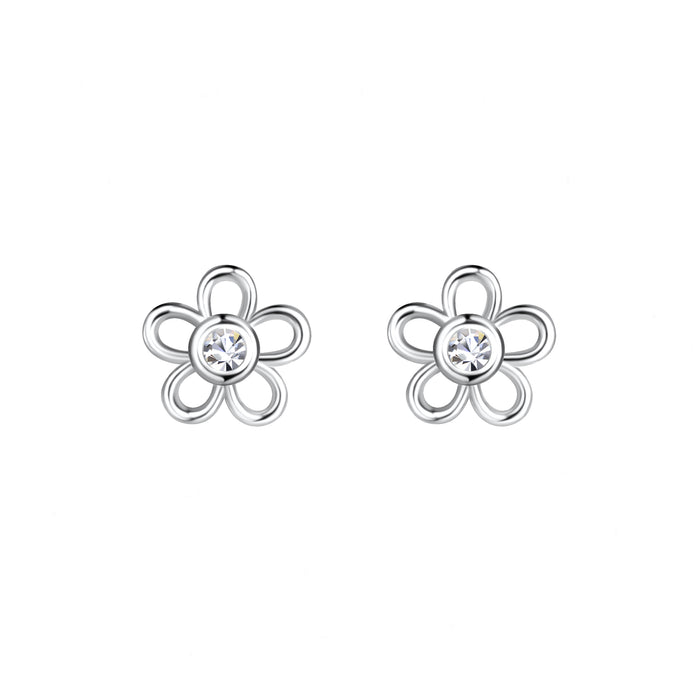 floral shaped stud earrings with butterfly fittings