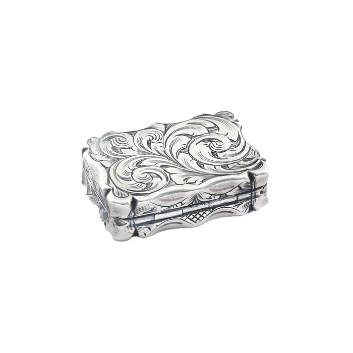 antique vinaigrette in silver swirls pattern