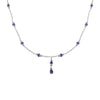 iolite silver link necklace with drop pendant