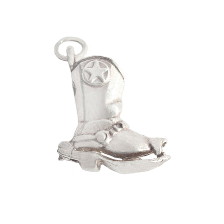 a vintage silver cowboy boot charm