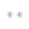 flower shaped silver stud earrings