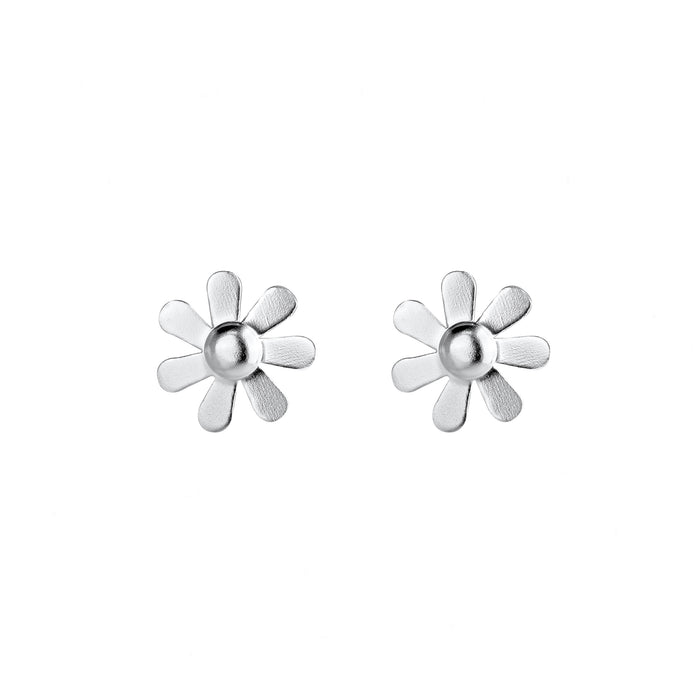 flower shaped silver stud earrings