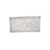 an engraved silver rectangular hinged case