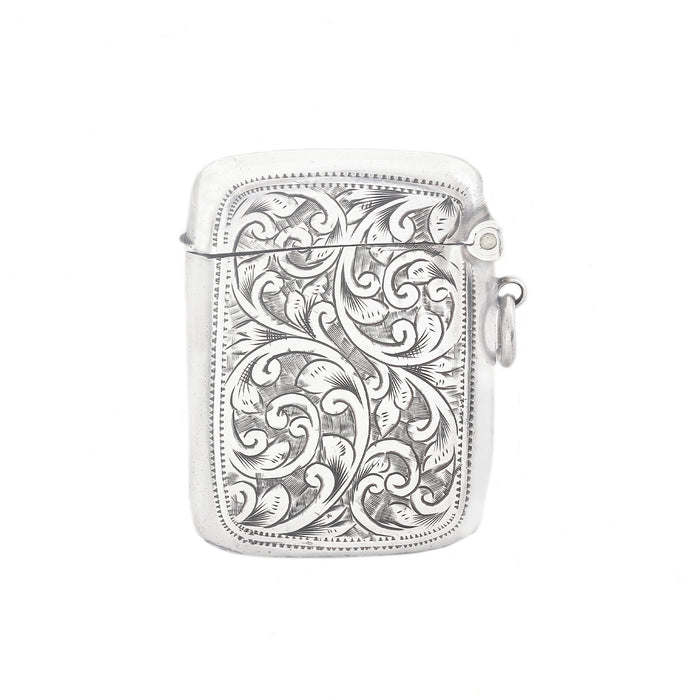silver hinged closed vesta case jump ring