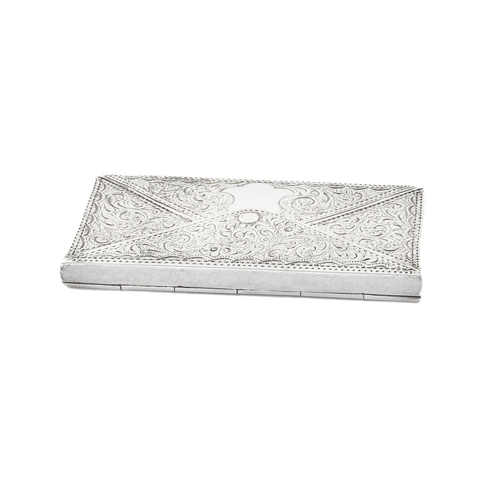 an engraved silver card case antique