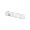 rectangular silver case with grooves and hallmark comb
