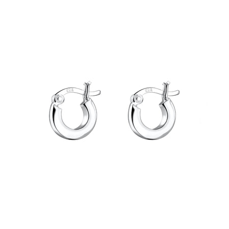 silver hinged hoops plain small