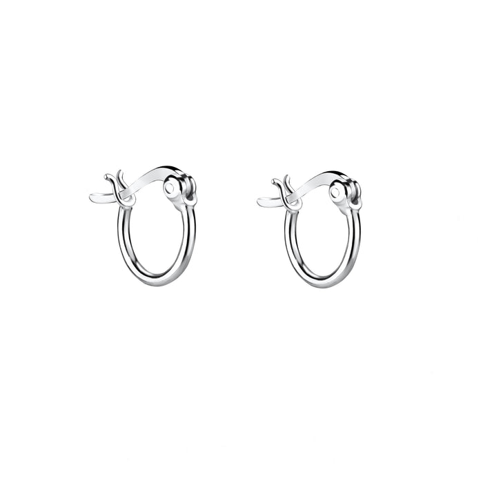 10 millimetre round hinged hoops silver