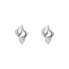 swirly shell design silver stud earrings
