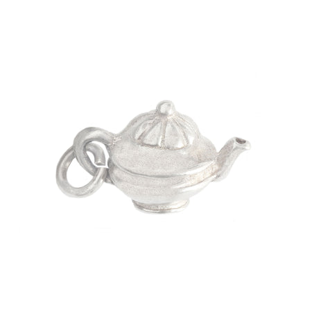 vintage silver solid teapot charm 