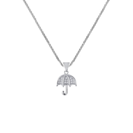 umbrella pendant with stones and silver chain spiga design
 