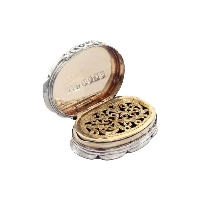 opened antique gilt grille on vinaigrette