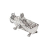 a silver vintage woman in the bath charm