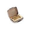 a secondhand antique vinaigrette opened up showing gilt cut out interior hallmark