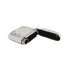 a scroll design silver opened vesta case